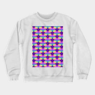 Retro Geometric Prismatic Rainbow Crewneck Sweatshirt